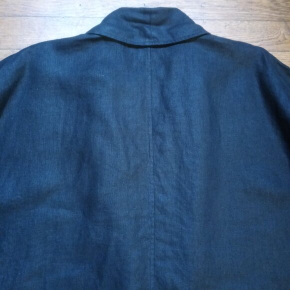 EILEEN FISHER 100% linen shawl collar jacket in black (M) - Picture 13 of 16